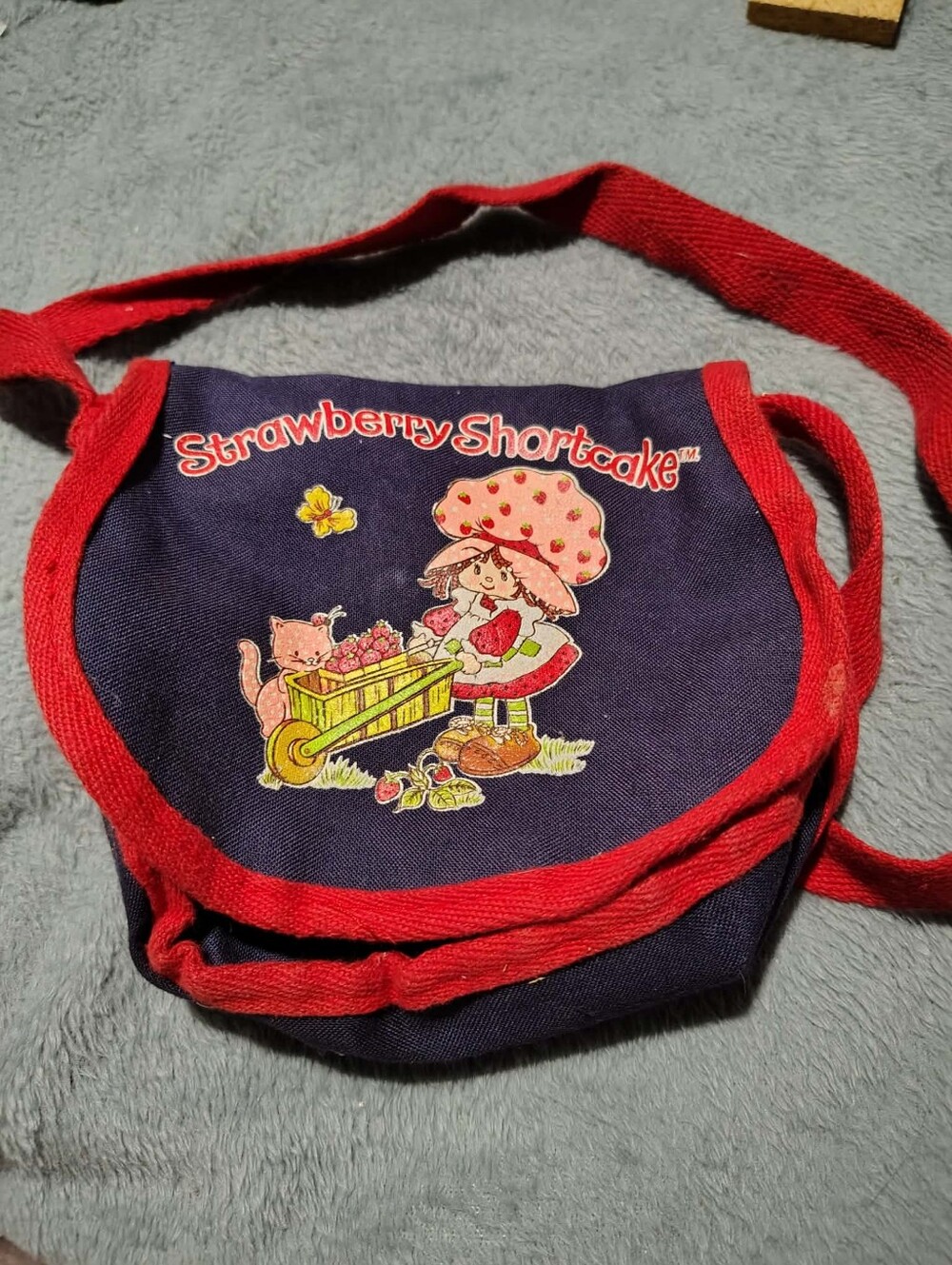 Vintage Strawberry Shortcake Purse 1980s Child's Shoulder Bag